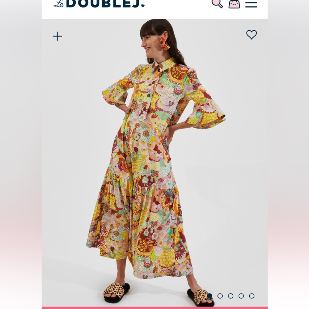 Doublej artemis dress holi in cotton poplin size small
